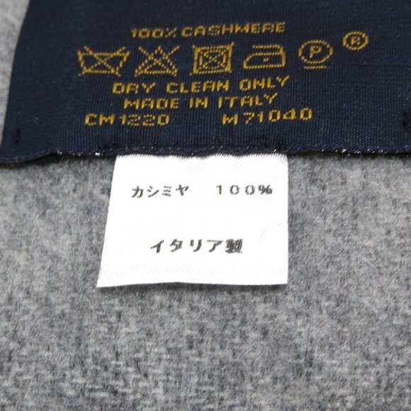 LOUIS VUITTON Echarpe Reykjavik M71040 Noir CM1220 Scarf 100 Cashmere - Picture 3 of 5